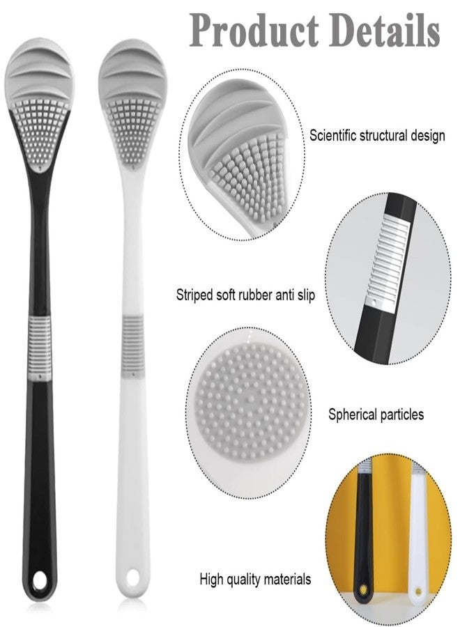 Ferio 2Pcs Silicone Tongue Cleaner for Adults - Soft Tongue Scraper & Tung Brush | Fan Shape Tounge Cleaner Helps Fight Bad Breath | Tough Tongue Cleaner for Baby, Kids, Women & Men - Image 2